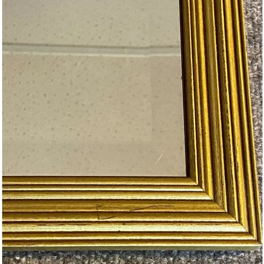 Vintage Gold Framed Beveled Wall Mirror 23x18.5 Heavy Retro‎ Traditional Regency